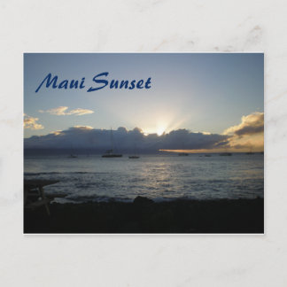Hawaii sunset postcard