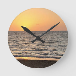 Hawaii Sunset Round Clock