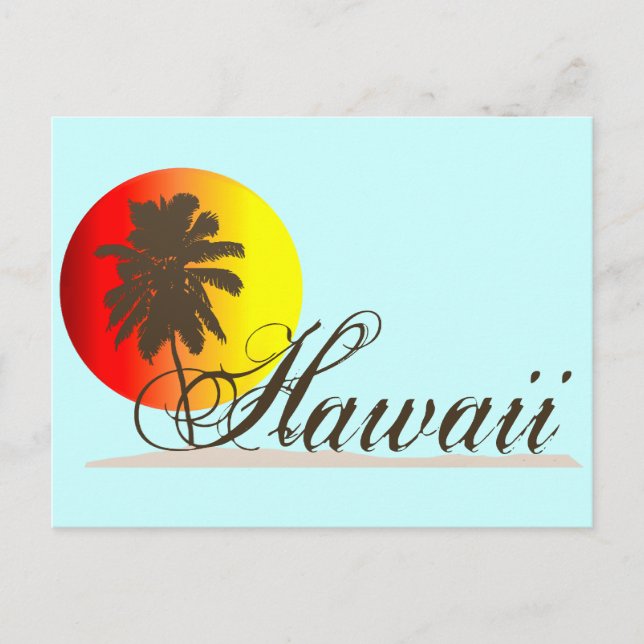 Hawaii Sunset Souvenir Postcard (Front)