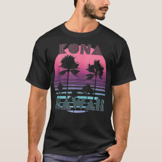 Hawaii Sunset Sun Surf Throwback Retro 80s  T-Shirt
