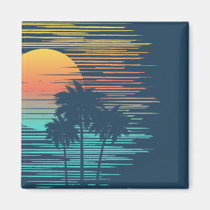 Hawaii Sunset Sunrise Graphic Topical Rainforest Magnet