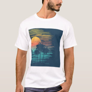 Hawaii Sunset Sunrise Graphic Topical Rainforest T-Shirt