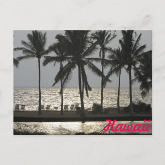 Hawaii Sunset Travel Postcard