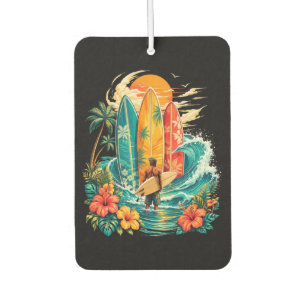 Hawaii Surfboard Wave Beach Surfer Vintage Car Air Freshener
