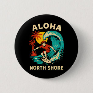 Hawaii Surfer Aloha North Shore Vintage Mens Surfs 6 Cm Round Badge
