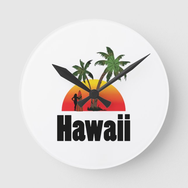 hawaii surfer round clock (Front)