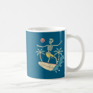 Hawaii Surfer Skeleton Halloween Beach Y Soky Surf Coffee Mug