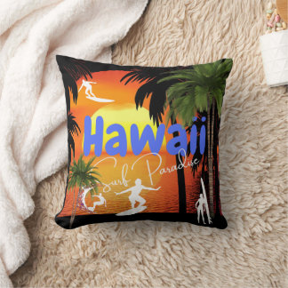 Hawaii Surfing Beach Babe Cushion
