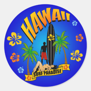 Hawaii Surfing Sticker