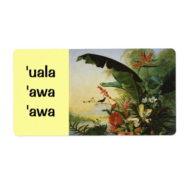 Hawaii Sweet Potato Beer  Homebrew Label uala awa (Front)