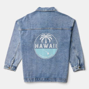 Hawaii The Aloha State Aloha Hawaiian Palm Tree O Denim Jacket