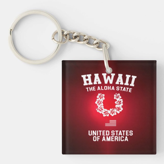 Hawaii The Aloha State Key Ring (Front)