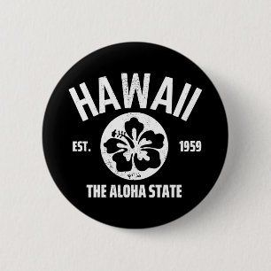 Hawaii The Aloha State Vintage State Graphic 6 Cm Round Badge