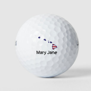 Hawaii theme with map golf balls