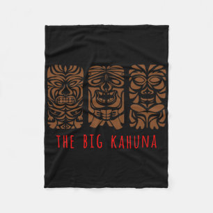 Hawaii Tiki Polynesian Big Kahuna Surfer Retro Haw Fleece Blanket