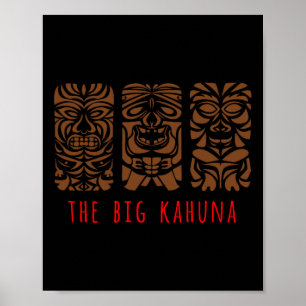 Hawaii Tiki Polynesian Big Kahuna Surfer Retro Haw Poster