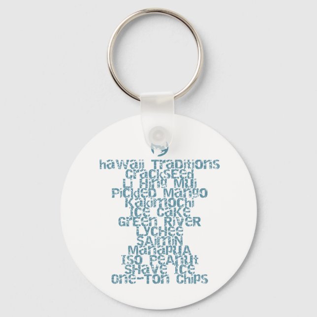 Hawaii Traditions Local Snacks Keychain (Front)
