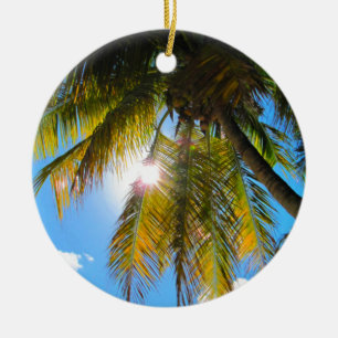 Hawaii Travel Palm Tree Ceramic Ornament