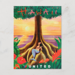 Hawaii travel postcard