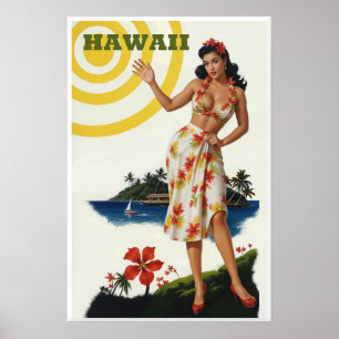 Hawaii travel poster