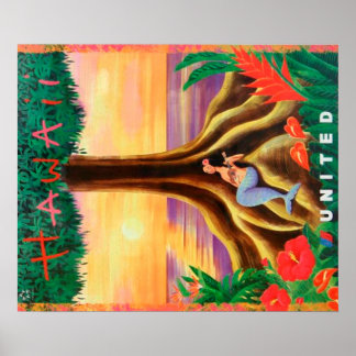 Hawaii travel poster