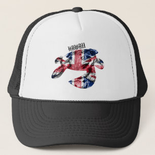 Hawaii Tribal Honu HIFlag Trucker Hat