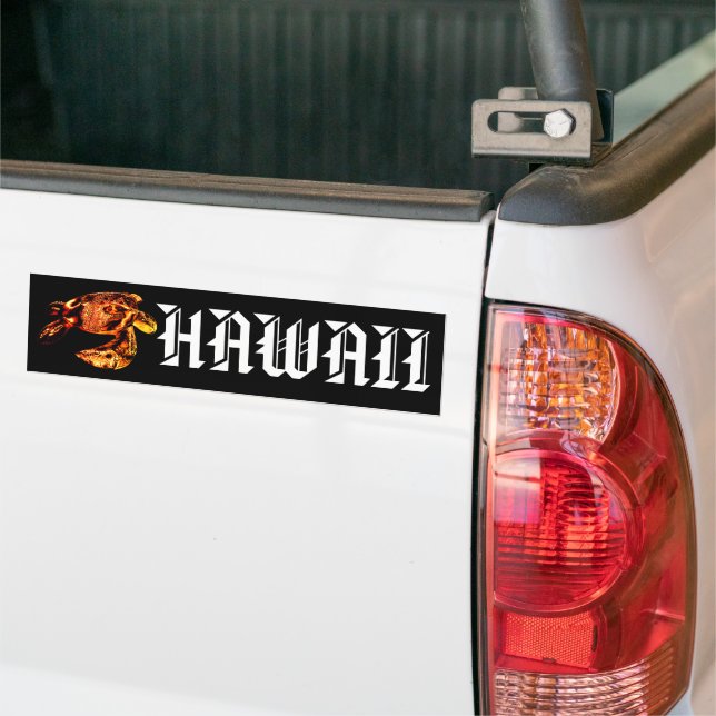 Hawaii Tribal Honu Lava Bumper Sticker (On Truck)