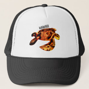 Hawaii Tribal Honu Lava Trucker Hat