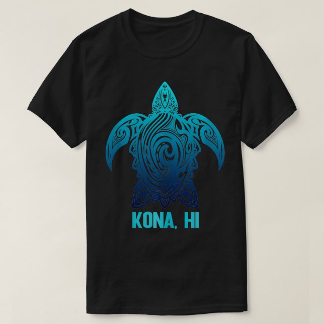Hawaii Tribal Sea Turtle Hawaiian Surfer Scuba Div T-Shirt (Design Front)