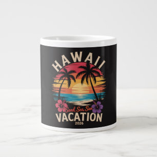 Hawaii Trip 2026 Summer Vacation Beach Large Coffee Mug