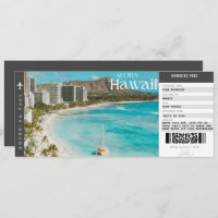 Hawaii Trip Boarding Pass Travel Vacation Ticket