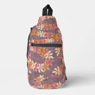 hawaii tropical aloha print sling bag