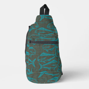hawaii tropical aloha print sling bag