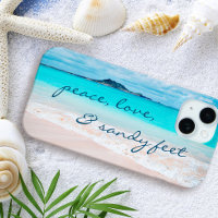 Hawaii Tropical Beach Peace Love Sandy Feet Script