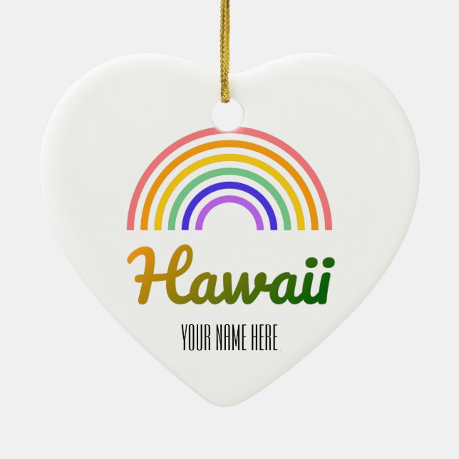 Hawaii - Tropical - Beach - Personalised Ceramic Ornament (Back)