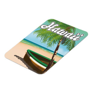 Hawaii Tropical Beach travel poster Magnet