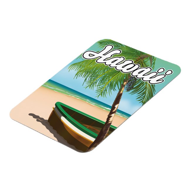 Hawaii Tropical Beach travel poster Magnet (Left Side)