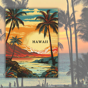 Hawaii Tropical Beach Vintage Travel  Postcard