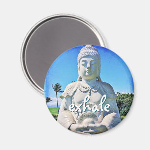 Hawaii Tropical Buddha Photo Exhale Quote Script Magnet