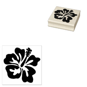 Hawaii Tropical Hawaiian Hibiscus Flowers Floral Rubber Stamp