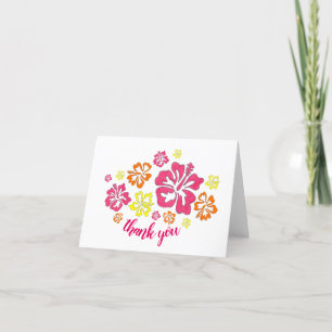 Hawaii Tropical Hawaiian Hibiscus Flowers Floral Thank You Card