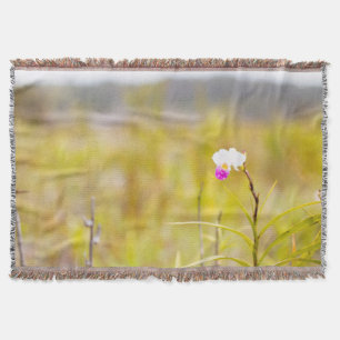 Hawaii Tropical Orchid Volcanoes National Park Throw Blanket