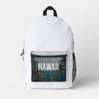Hawaii Tropical Palm Trees Aesthetic Printed Backpack