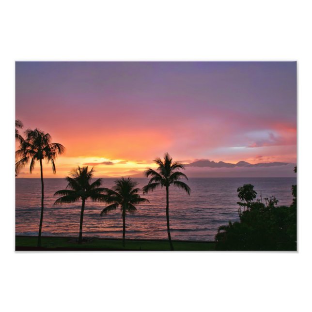 Hawaii Tropical Sunset on the Beach Photo Print (Front)