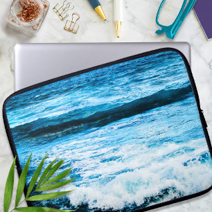 Hawaii turquoise ocean waves photo tropical modern laptop sleeve