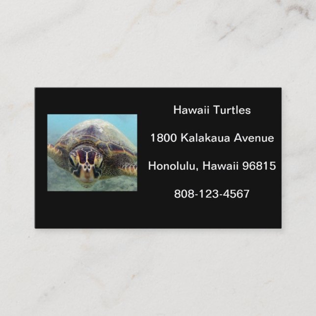 Hawaii Turtle Business Card (Front)