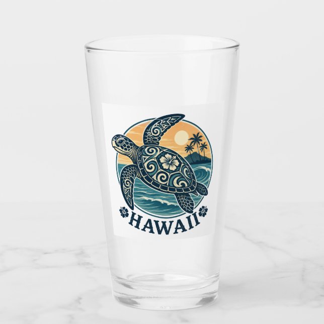 Hawaii Turtle Glass (Front)