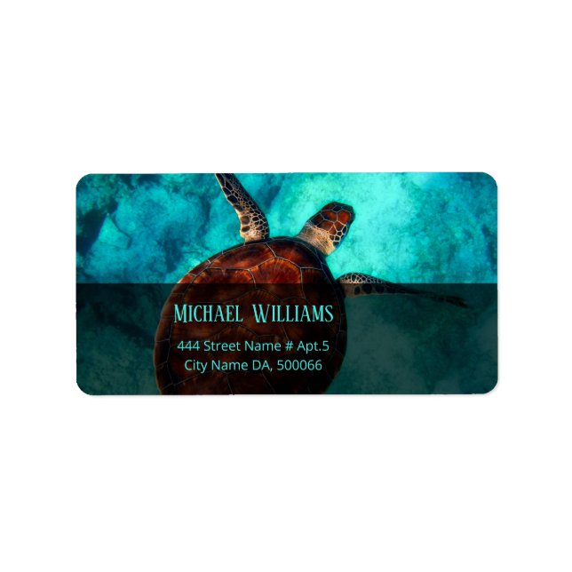 Hawaii Turtle Honu Label (Front)