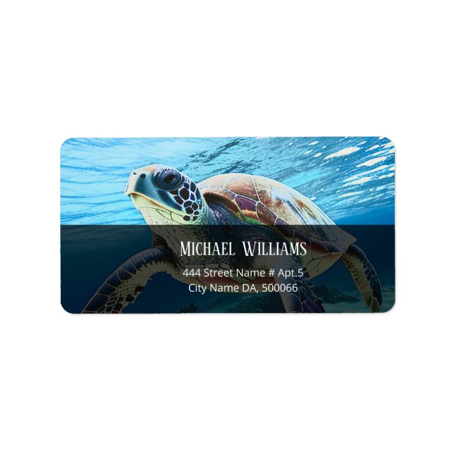 Hawaii Turtle Honu Label (Front)