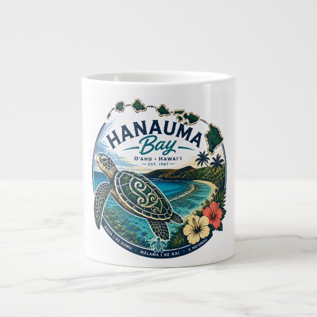 Hawaii Turtle Large Coffee Mug (Front)
